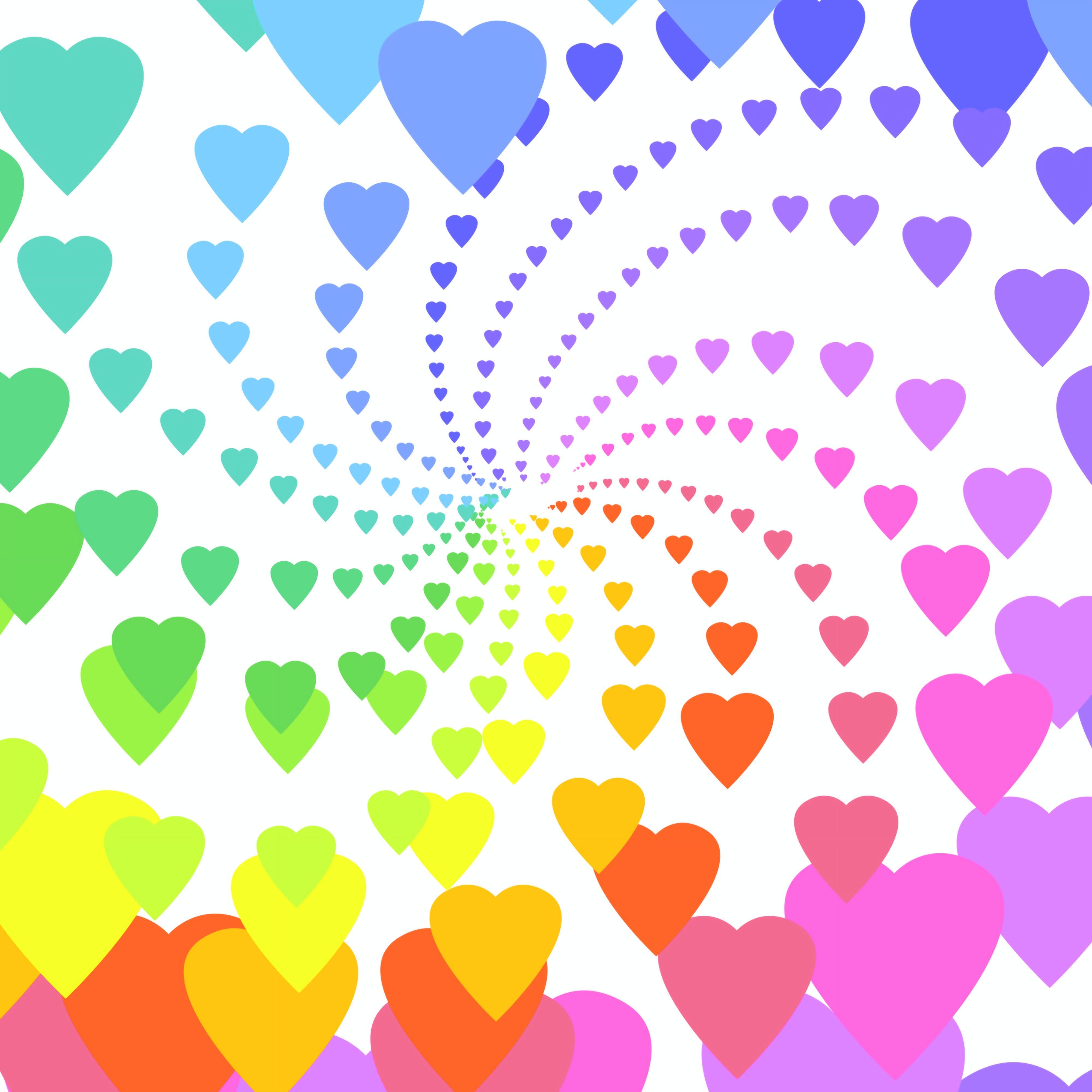 Rainbow hearts